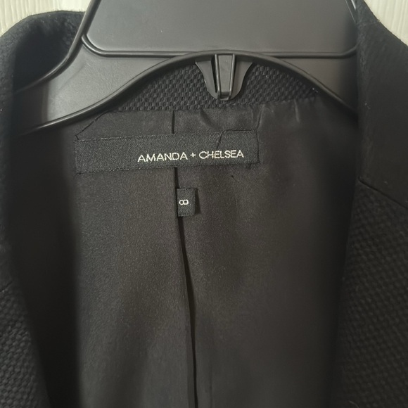 Amanda and Chelsea textured open front black blazer size 8 - Picture 2 of 4